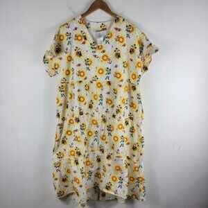 Disney Cruise Lines Nautical Sunshine Tiered Midi Dress Ruffle Short Sle